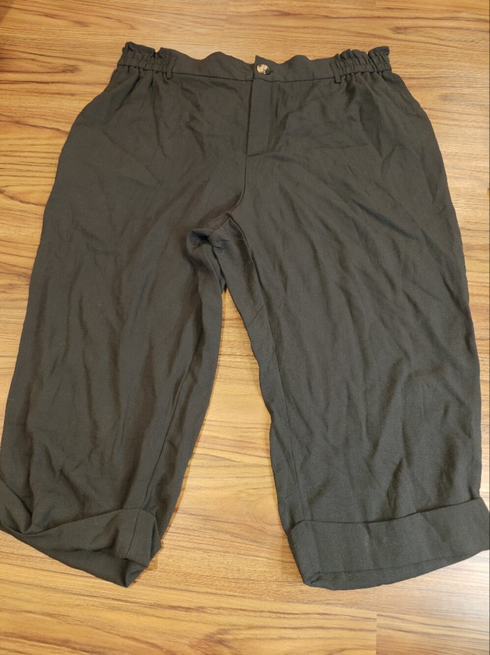 HALARA Black Elastic Waist Casual Chino Pants